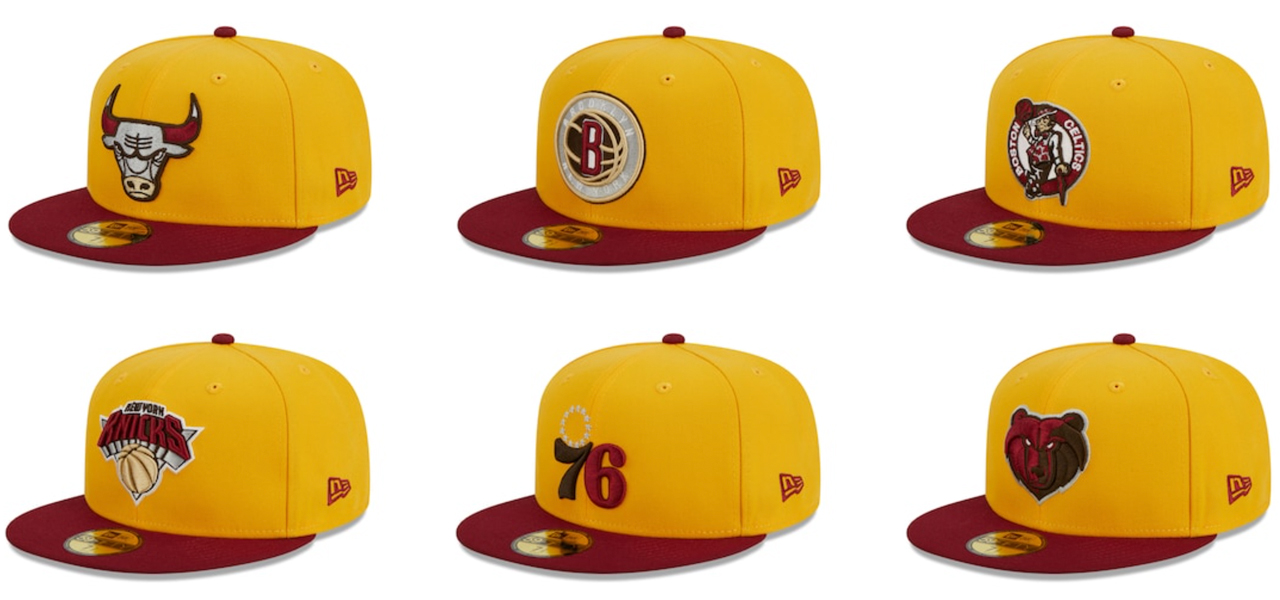 New-Era-NBA-Fall-Leaves-Yellow-Red-59fifty-Fitted-Hats
