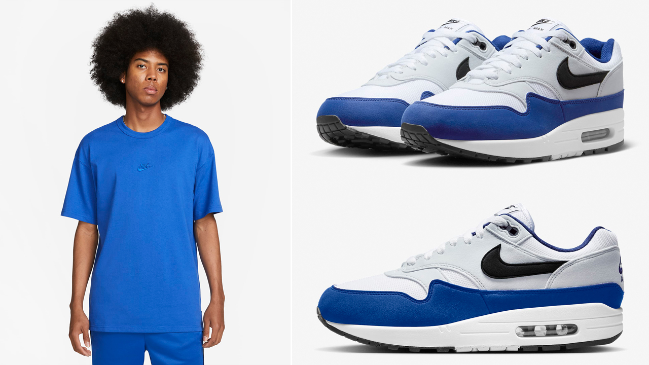 Nike-Air-Max-1-Deep-Royal-Blue-Matching-Shirt