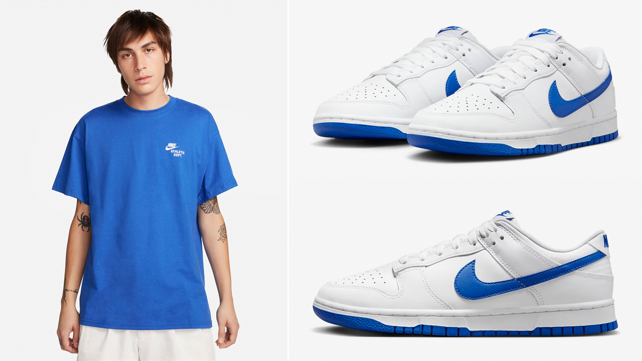 Nike-Dunk-Low-White-Hyper-Royal-Shirts-Clothing-Outfits