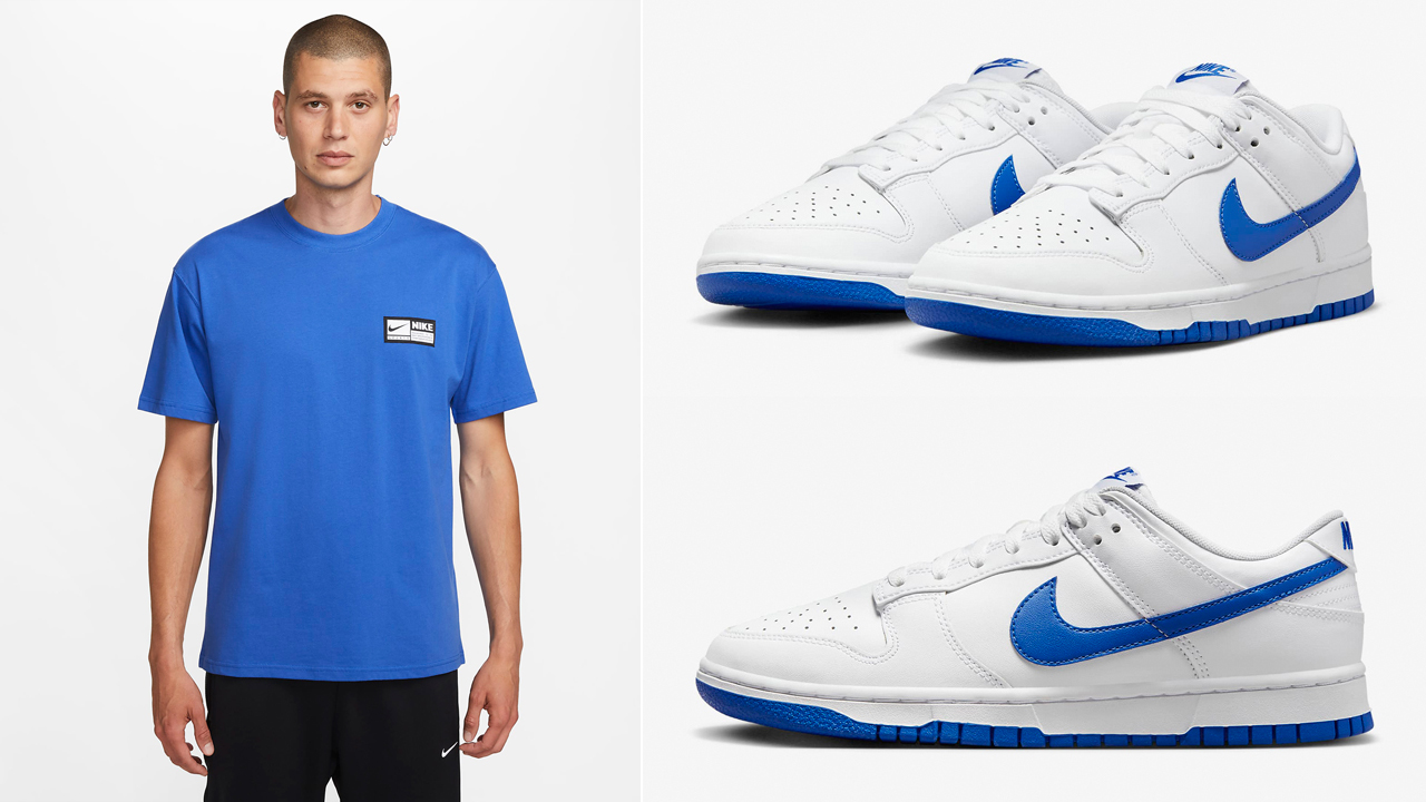 Nike-Dunk-Low-White-Hyper-Royal-T-Shirt
