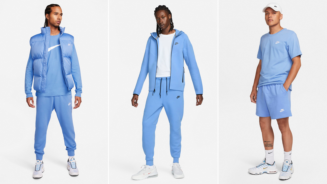 Nike Sportswear Polar Blue Clothing Shirts Sneaker Match Outfits