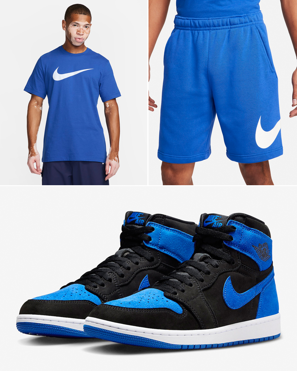 Air-Jordan-1-High-Royal-Reimagined-Nike-Shirt-Shorts-Outfit