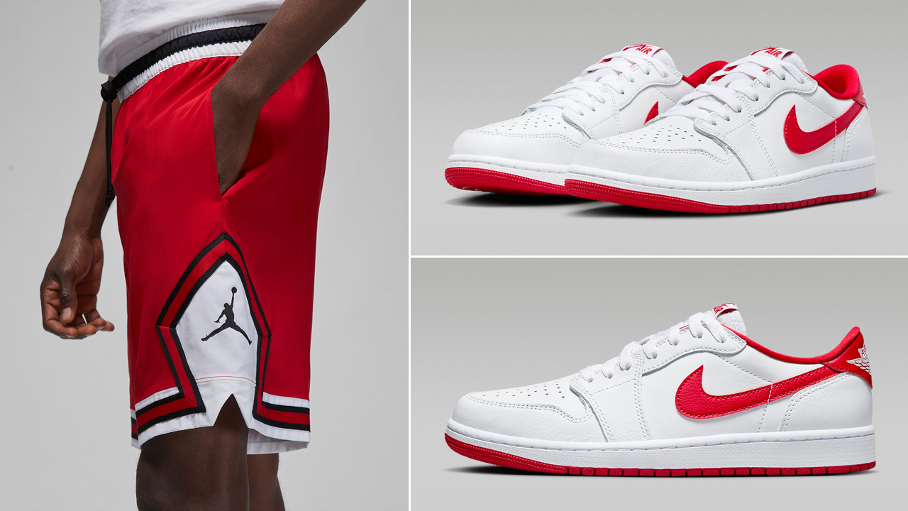 Air-Jordan-1-Low-OG-White-University-Red-Shorts