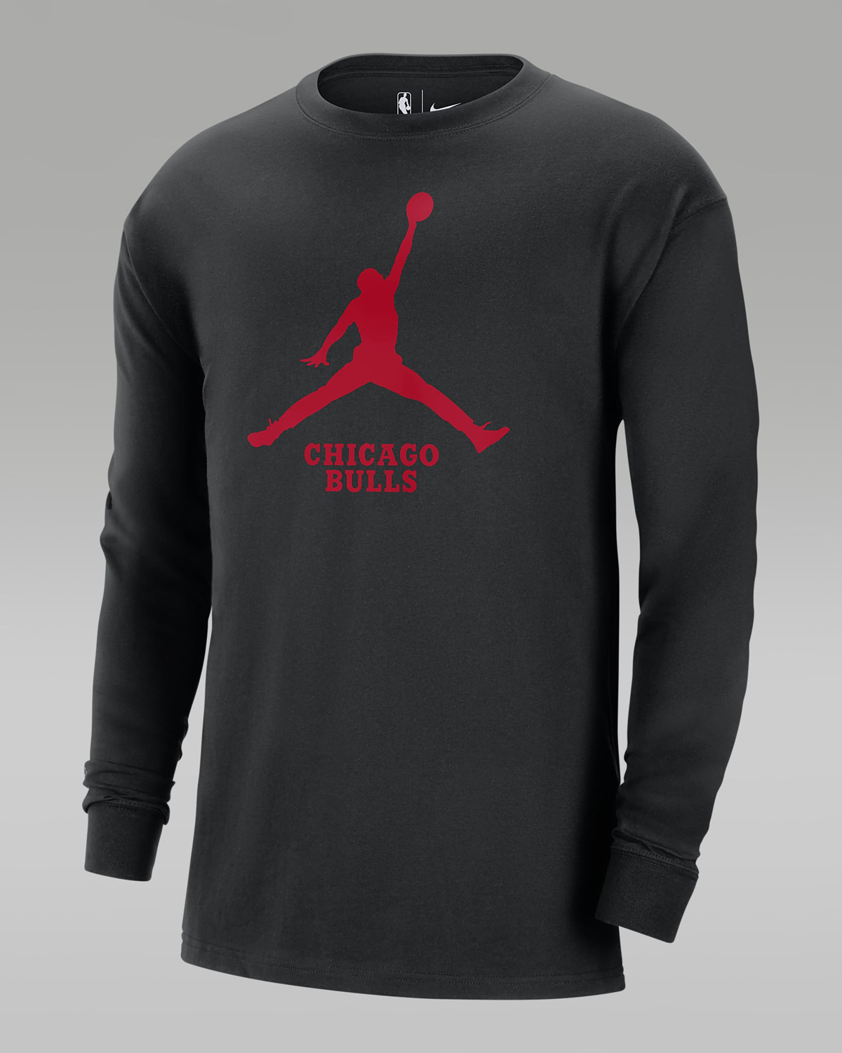Chicago-Bulls-Jordan-NBA-Long-Sleeve-T-Shirt-Black-Red