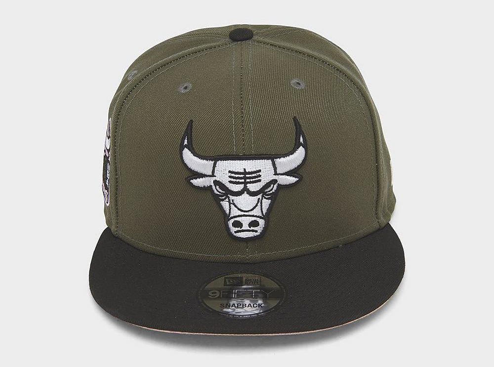 New-Era-Bulls-Olive-Green-Snapback-Hat-2