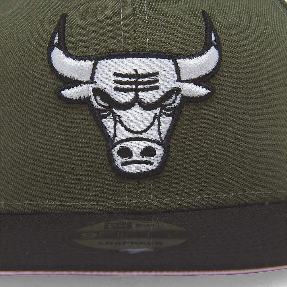 New-Era-Bulls-Olive-Green-Snapback-Hat-4