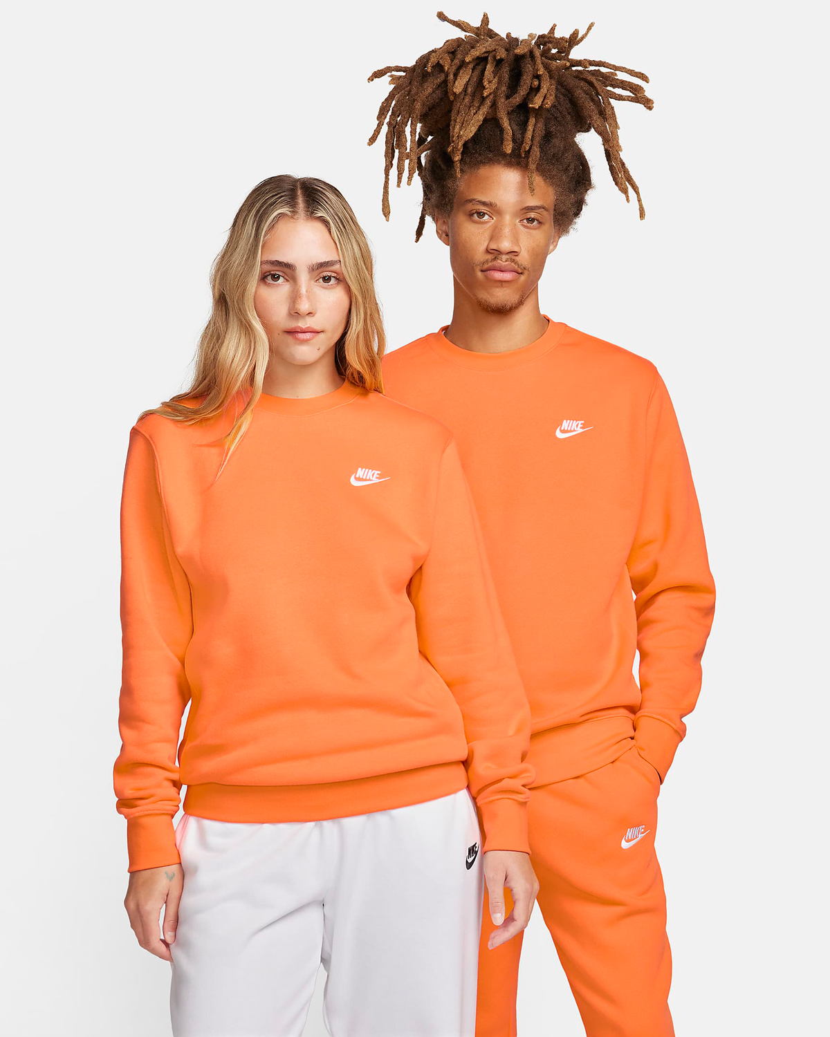 Nike Club Fleece Crew Sweatshirt Bright Mandarin