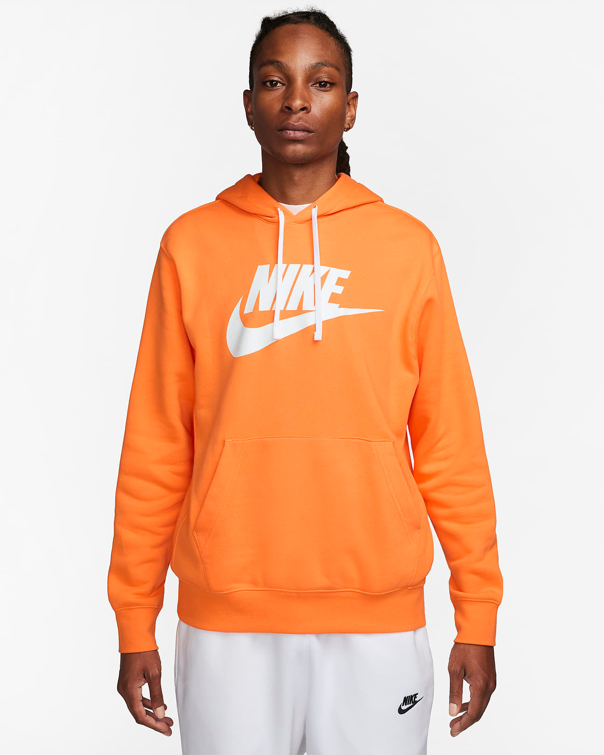 Nike Club Fleece Graphic Hoodie Bright Mandarin