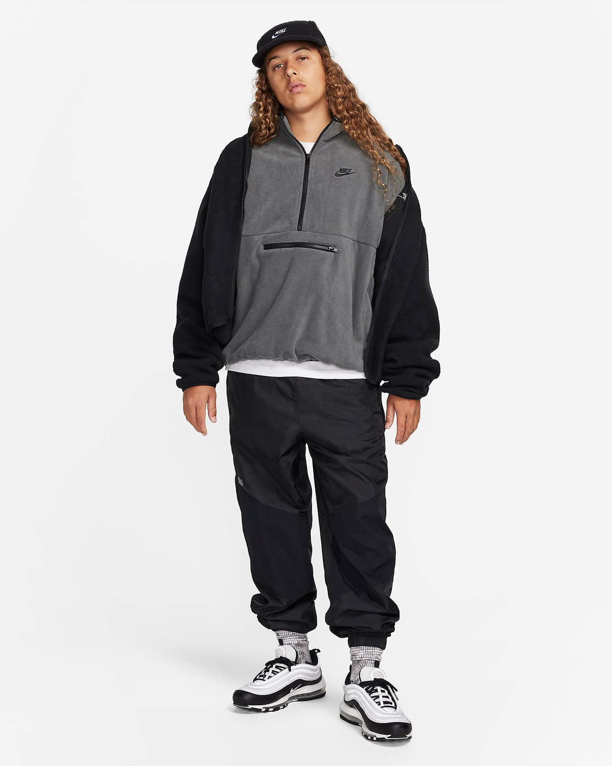 Nike-Club-Fleece-Half-Zip-Top-Iron-Grey-Outfit