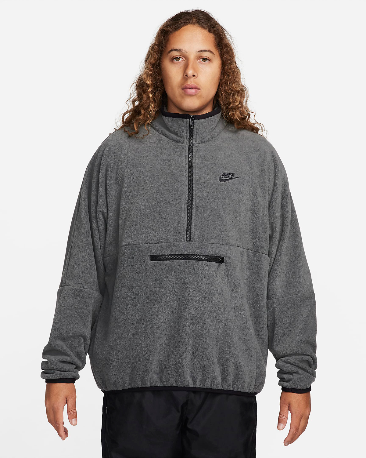 Nike Club Fleece Half Zip Top Iron Grey