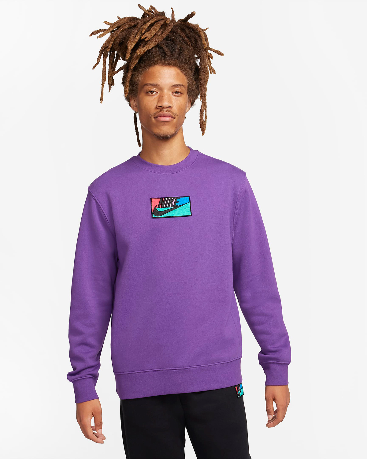 Nike-Club-Fleece-Patch-Crew-Sweatshirt-Purple-Cosmos-1