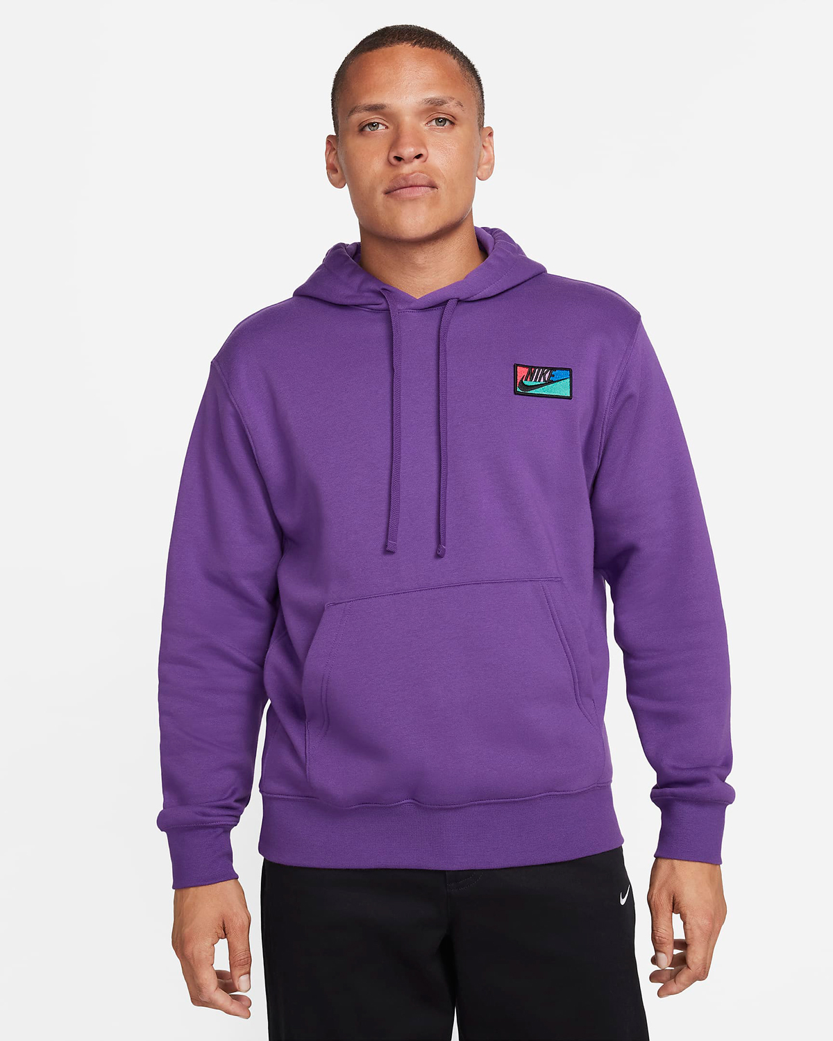 Nike Club Fleece Patch Hoodie Purple Cosmos 1