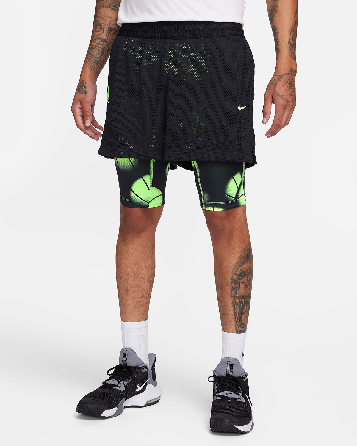 Nike-Ja-1-Zombie-Halloween-Shorts-Black-Lime-1