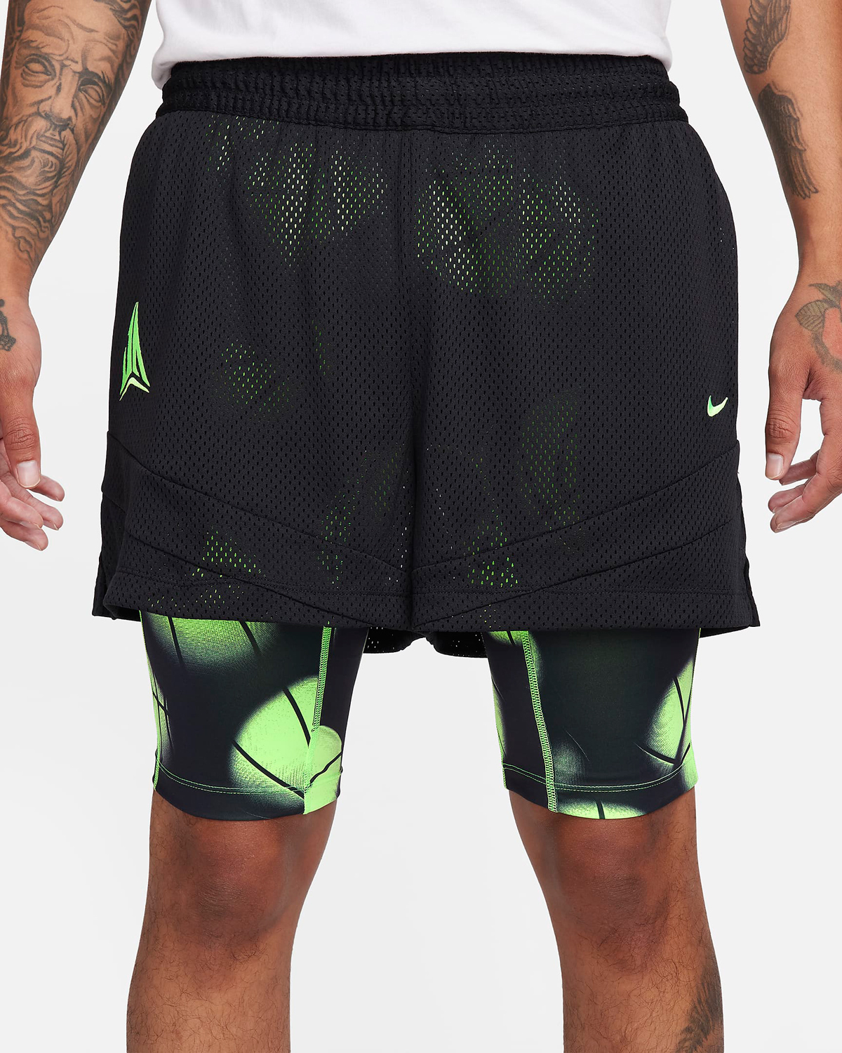 Nike Ja 1 Zombie Halloween Shorts Black Lime 2