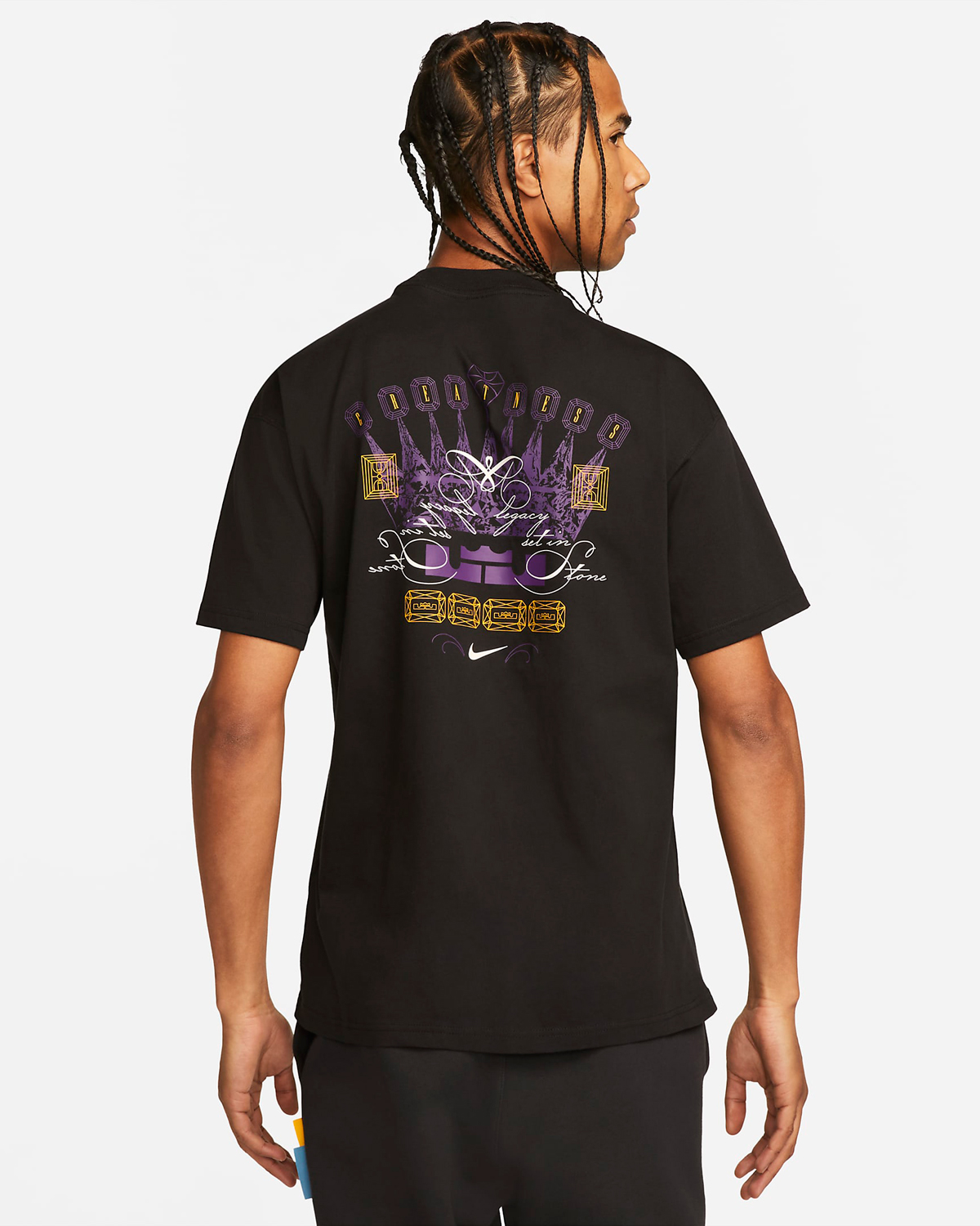 Nike LeBron Max90 T Shirt Black Purple Gold 2