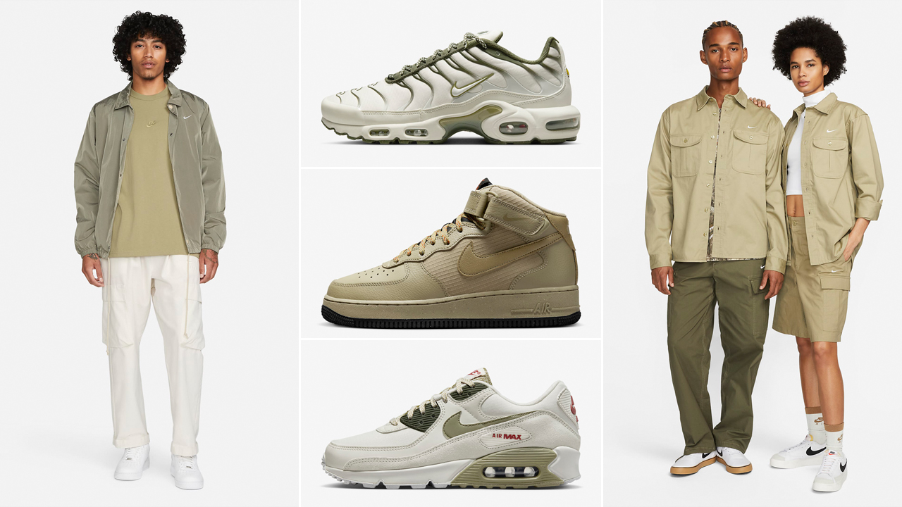 Nike Neutral Olive Clothing grey Sneakers Outfits