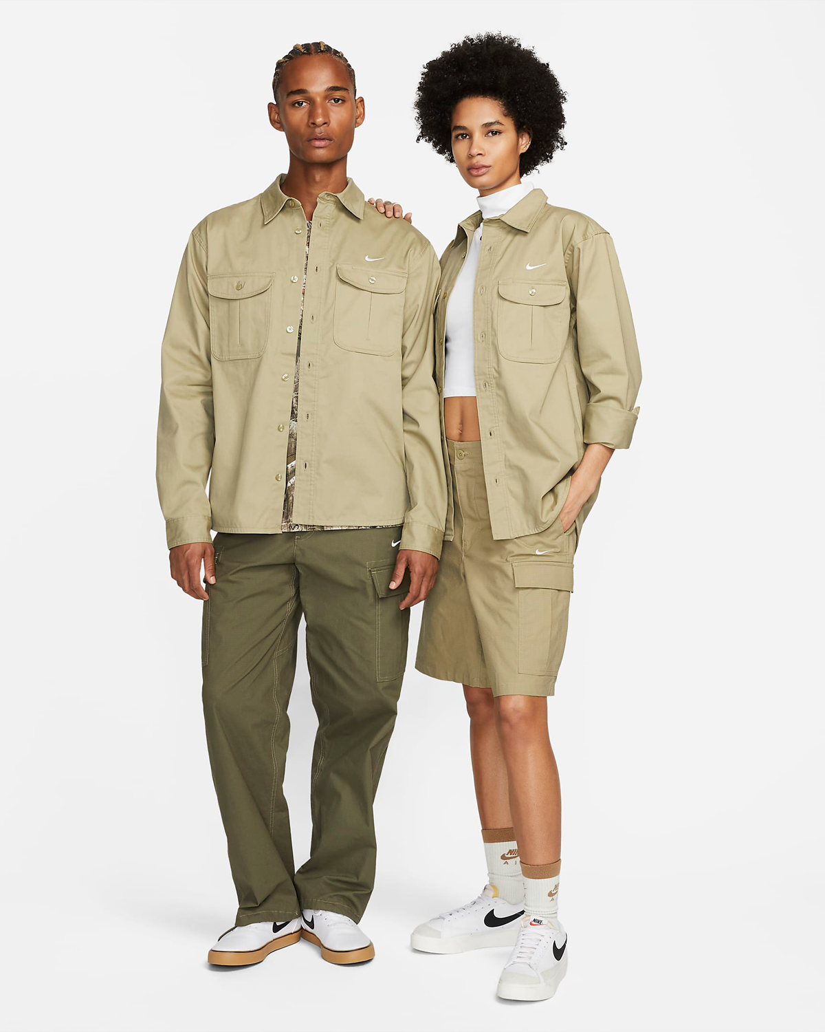 Nike-SB-Long-Sleeve-Button-Up-Top-Neutral-Olive-Outfit