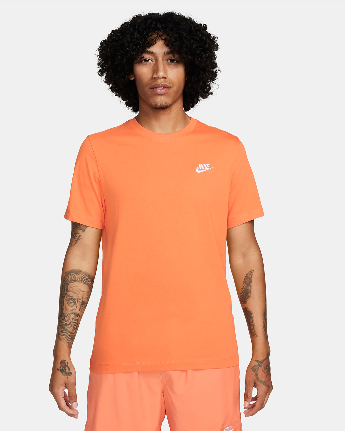 Nike Sportswear Club T Shirt Bright Mandarin