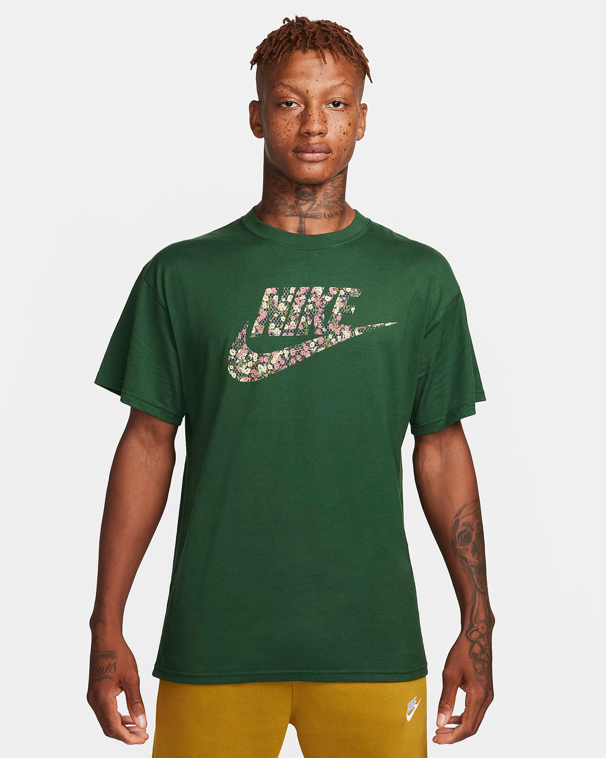 Nike-Sportswear-Floral-T-Shirt-Fir-Green-1