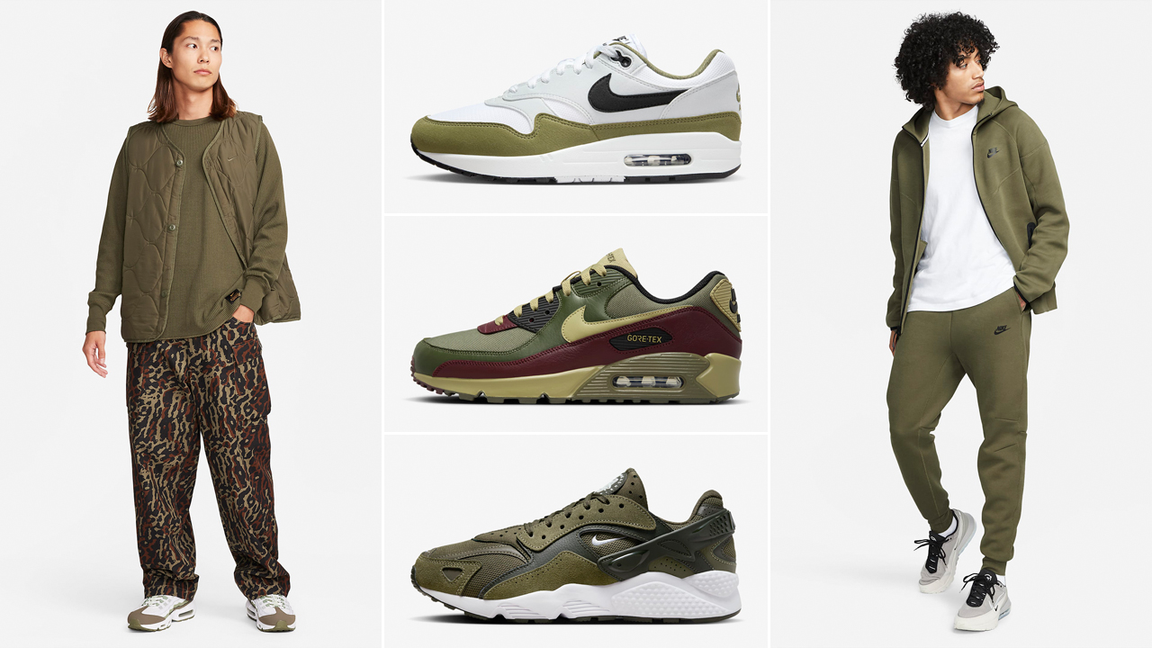 Nike Sportswear Medium Olive Clothing Sneakers Outfits