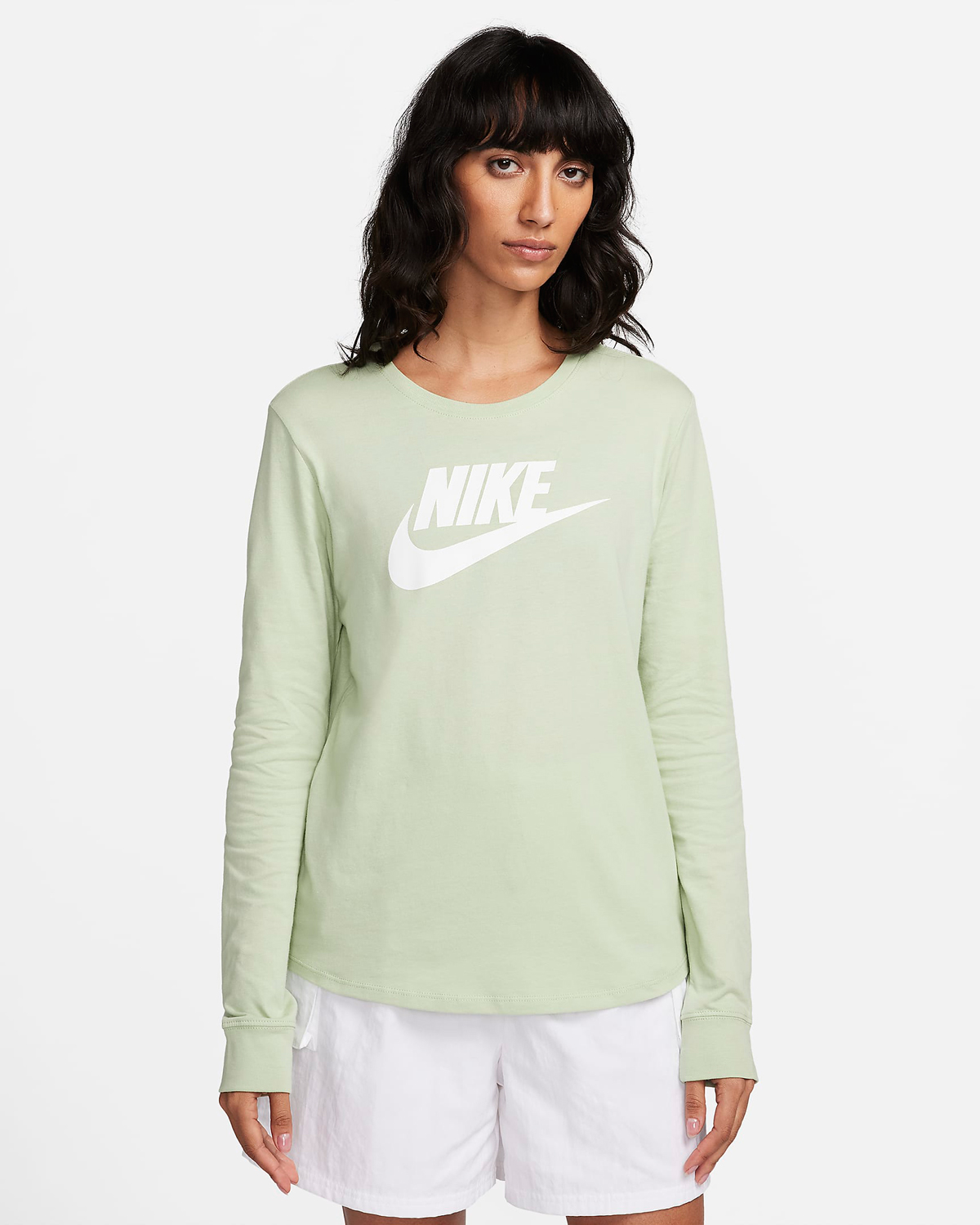 Nike-Sportswear-Womens-Long-Sleeve-T-Shirt-Honeydew