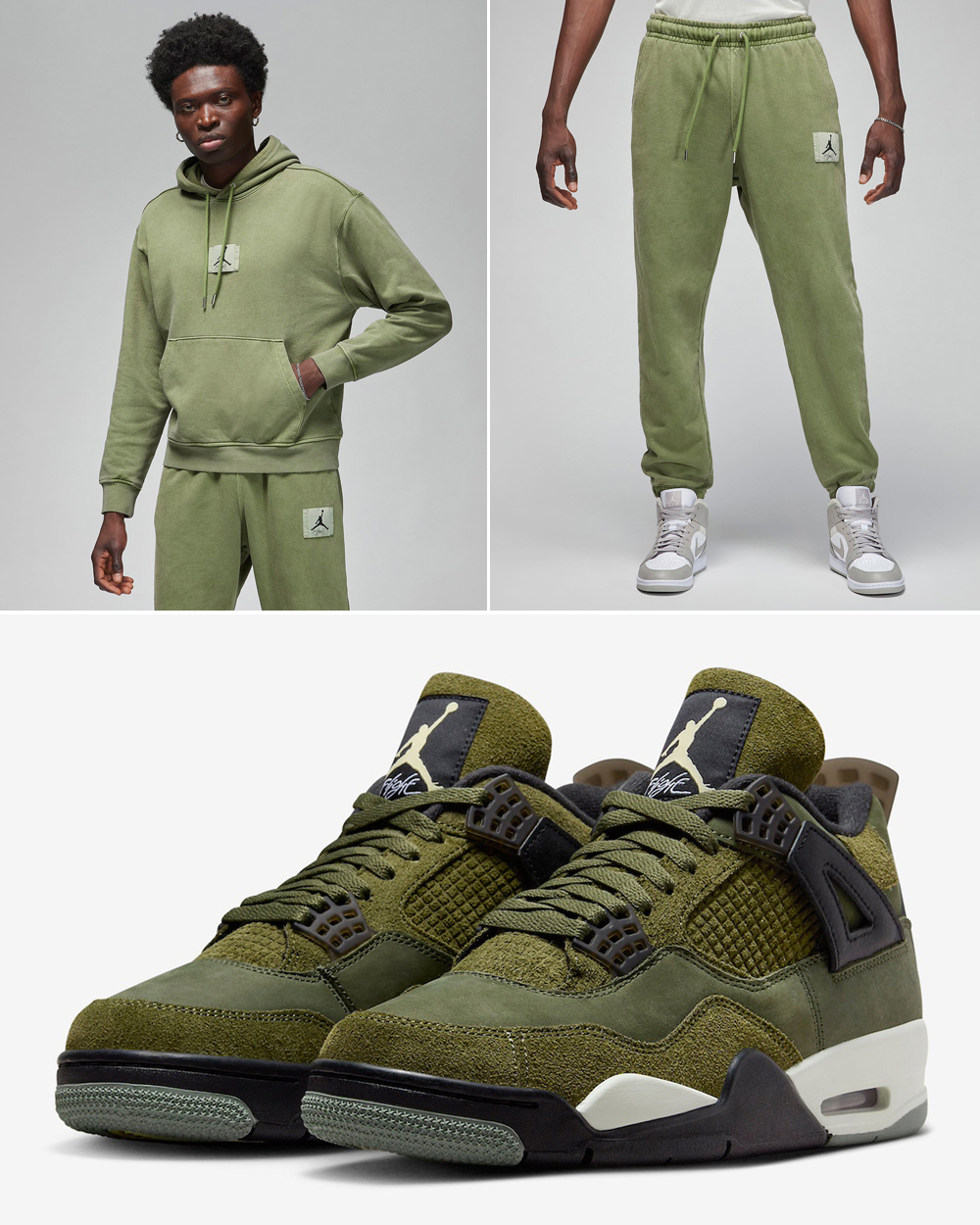 Air-Jordan-4-Craft-Olive-Hoodie-Pants-Outfit