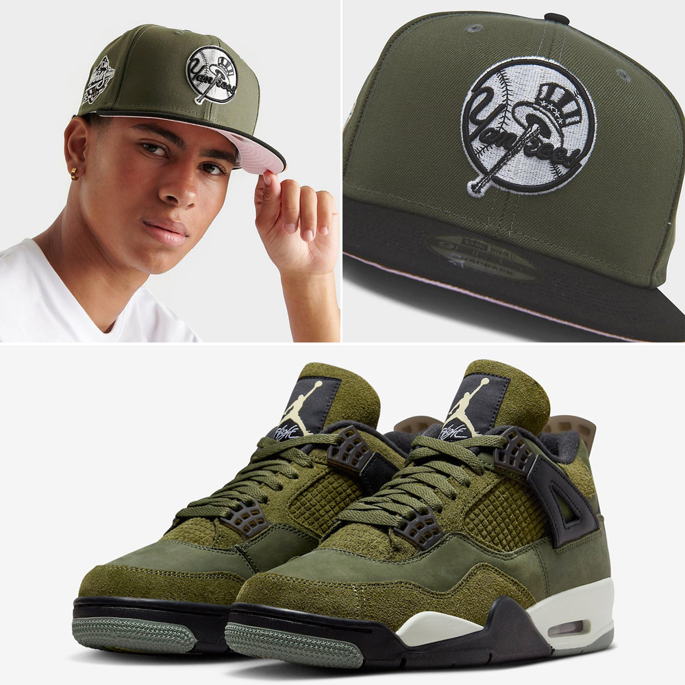 Air-Jordan-4-Craft-Olive-MLB-Hats