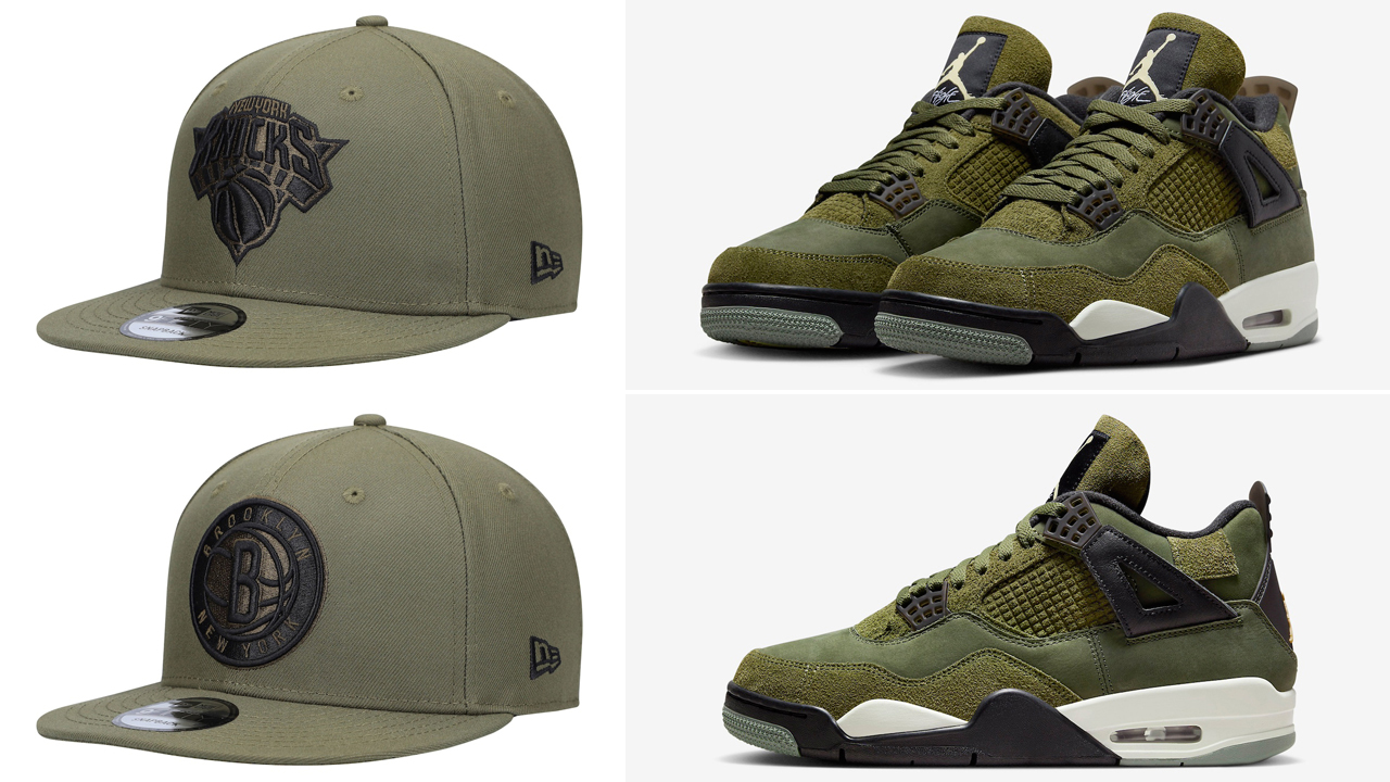 Air-Jordan-4-Craft-Olive-New-Era-Snapback-Hats