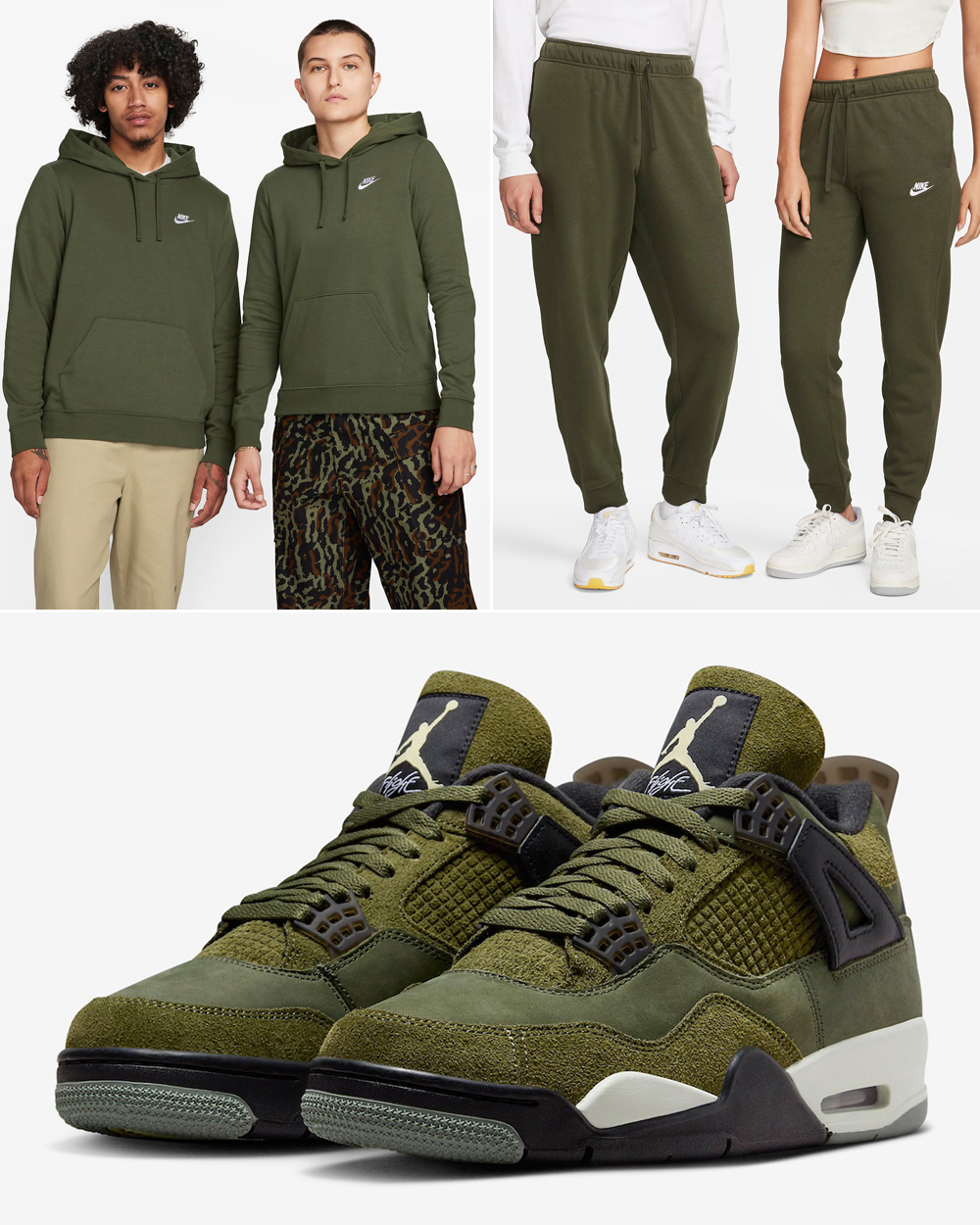 Air-Jordan-4-Craft-Olive-Nike-Fleece-Clothing