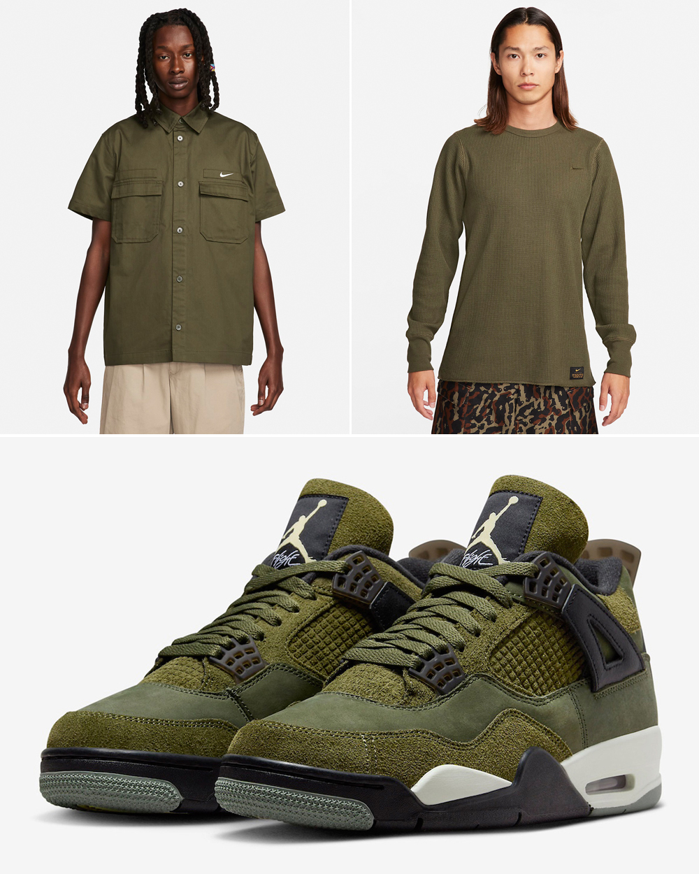 Air-Jordan-4-Craft-Olive-Nike-Shirts