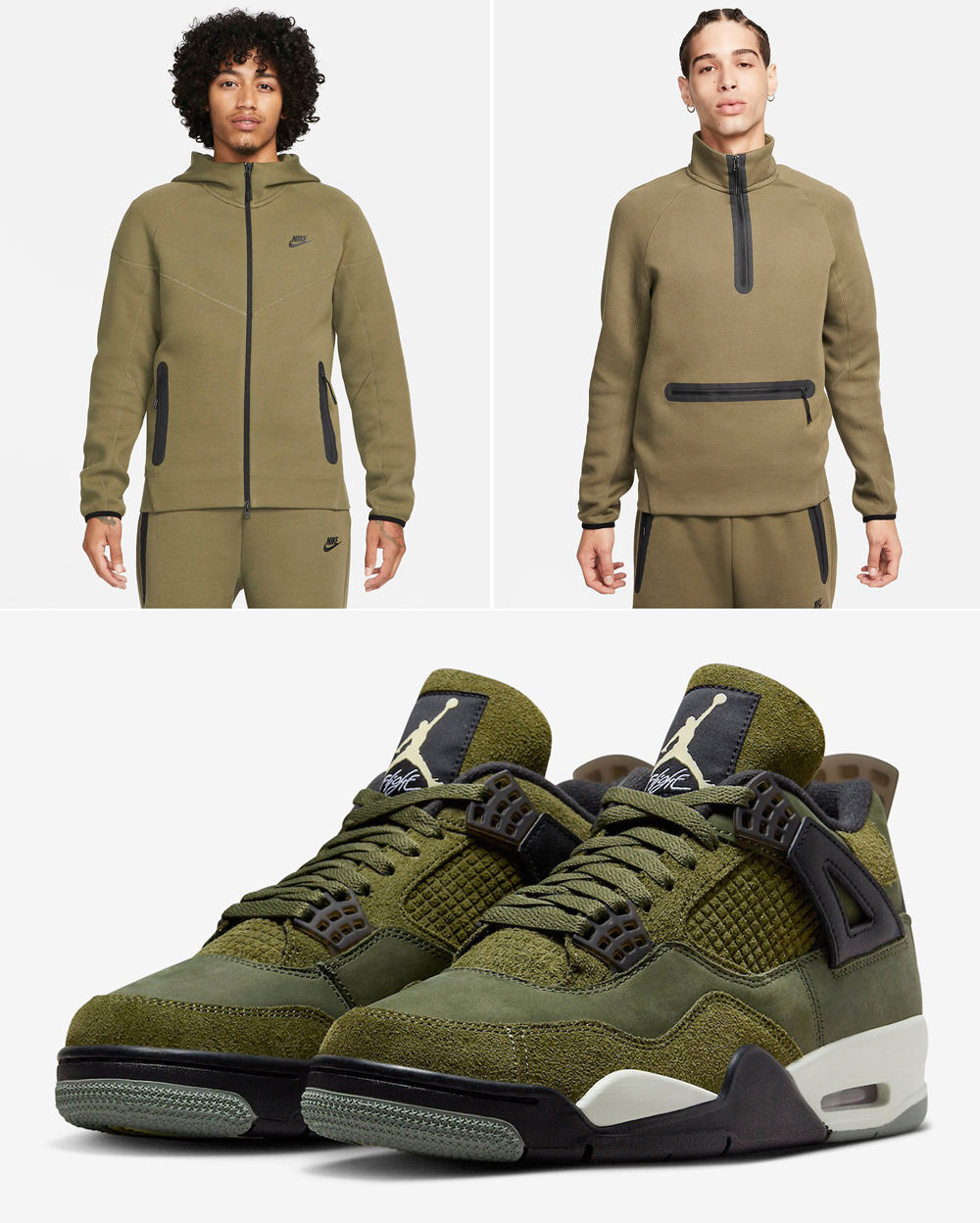 Air Jordan 4 Craft Olive Nike Tech Fleece Apparel