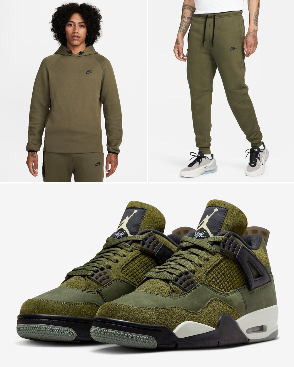 Air-Jordan-4-Craft-Olive-Nike-Tech-Fleece-Clothing