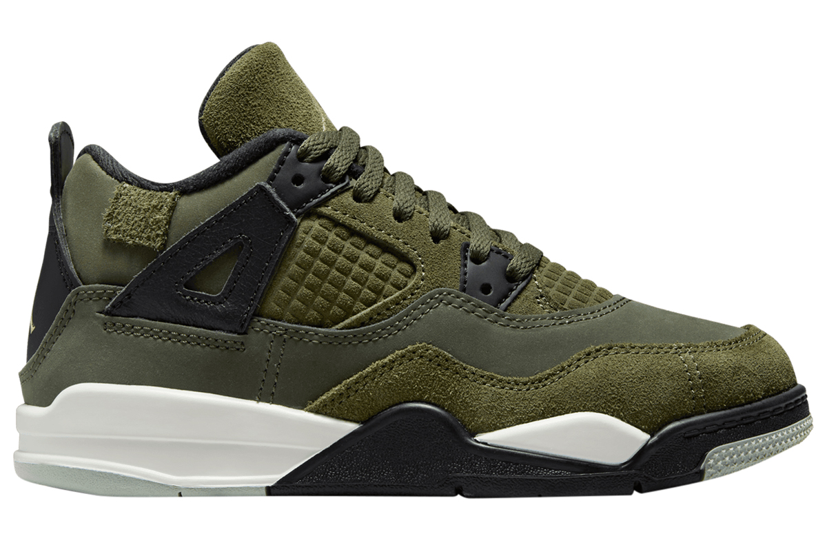 Air-Jordan-4-Craft-Olive-Preschool-Kids