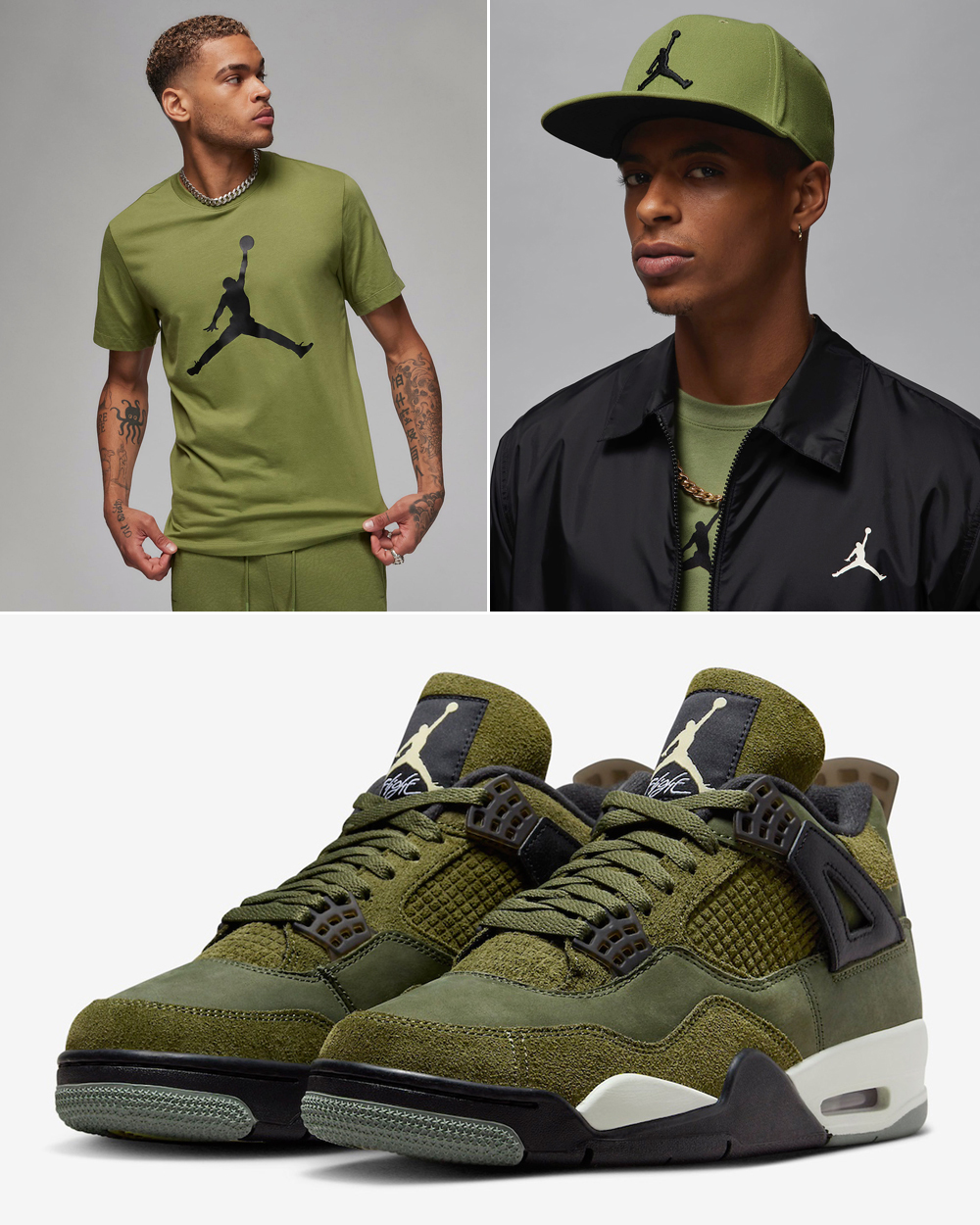 Air-Jordan-4-Craft-Olive-Shirt-Hat-Outfit