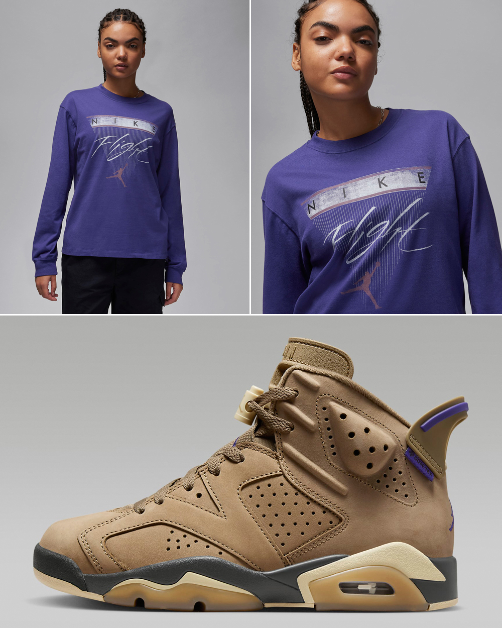 Air-Jordan-6-Brown-Kelp-Womens-Long-Sleeve-T-Shirt