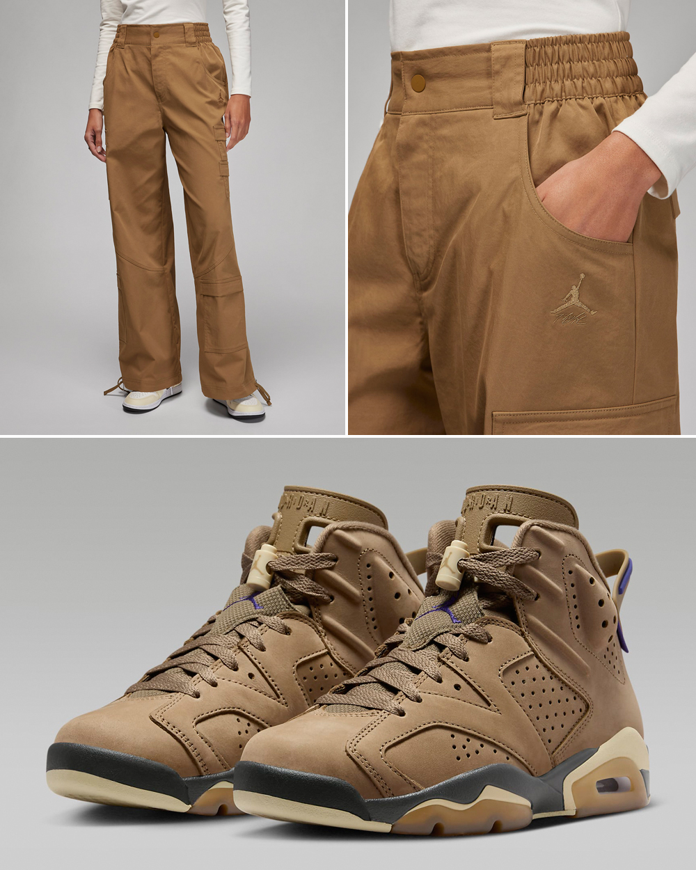 Air-Jordan-6-Brown-Kelp-Womens-Pants