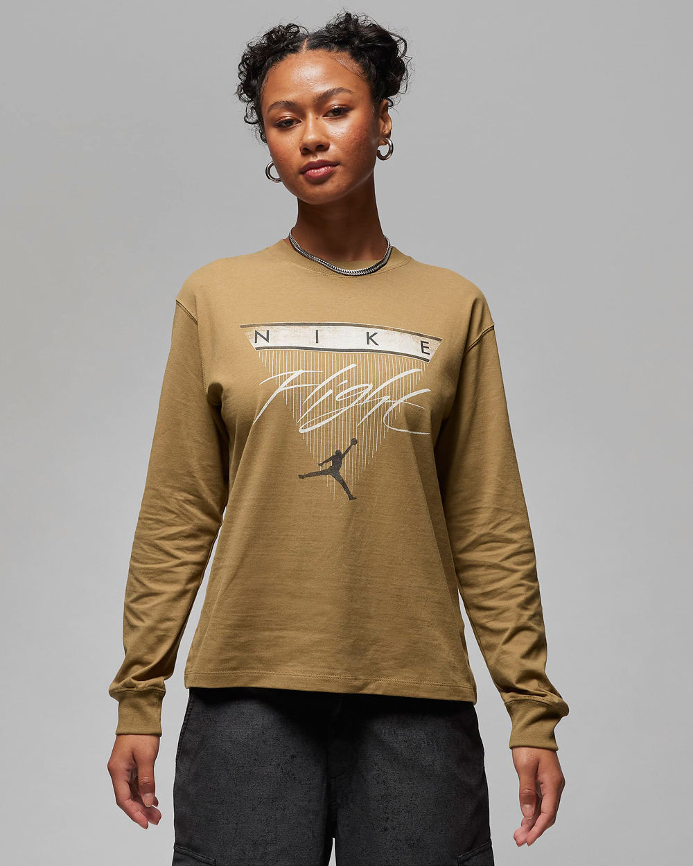 Jordan-Womens-Long-Sleeve-T-Shirt-Brown-Kelp-1
