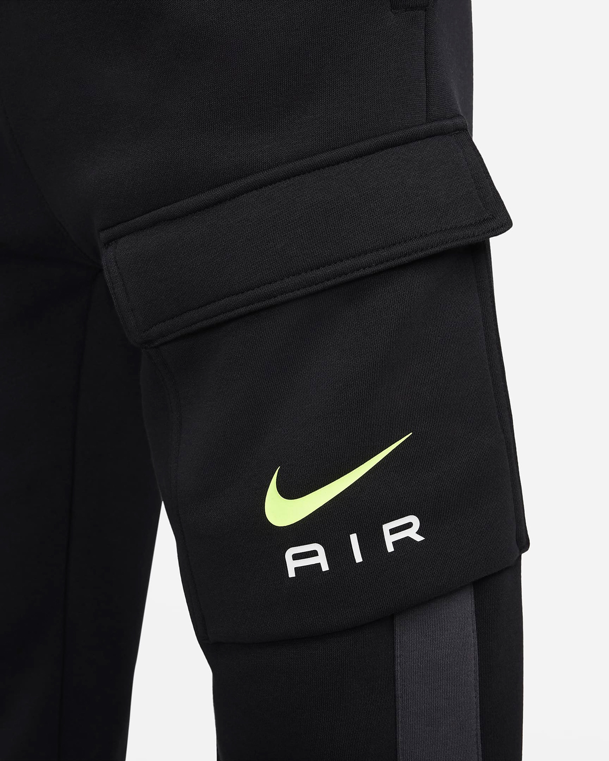 Nike-Air-Fleece-Cargo-Pants-Black-Anthracite-Volt-2