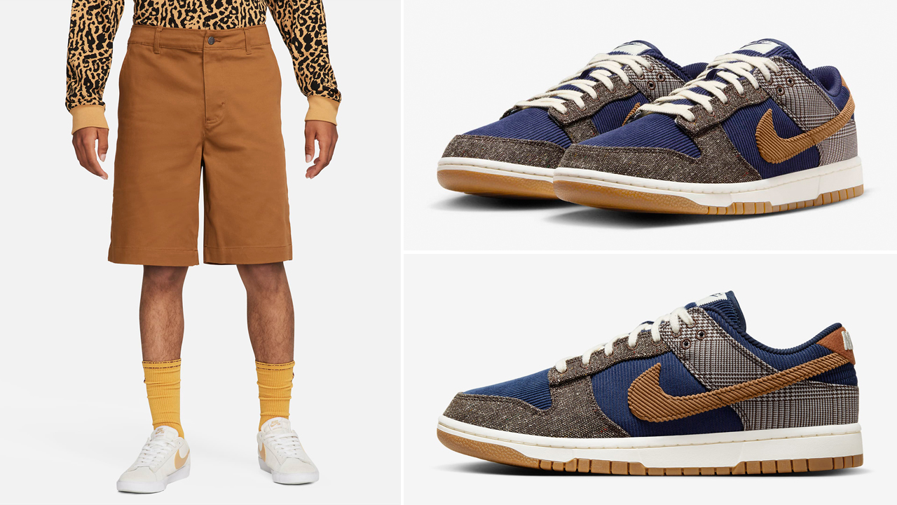 Nike Dunk Low Tweed Corduroy Shorts Outfit