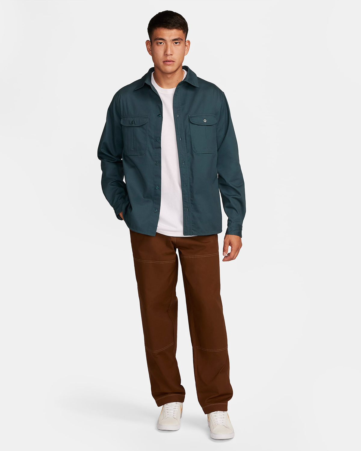 Nike-SB-Tanglin-Woven-Button-Up-Top-Deep-Jungle-Outfit