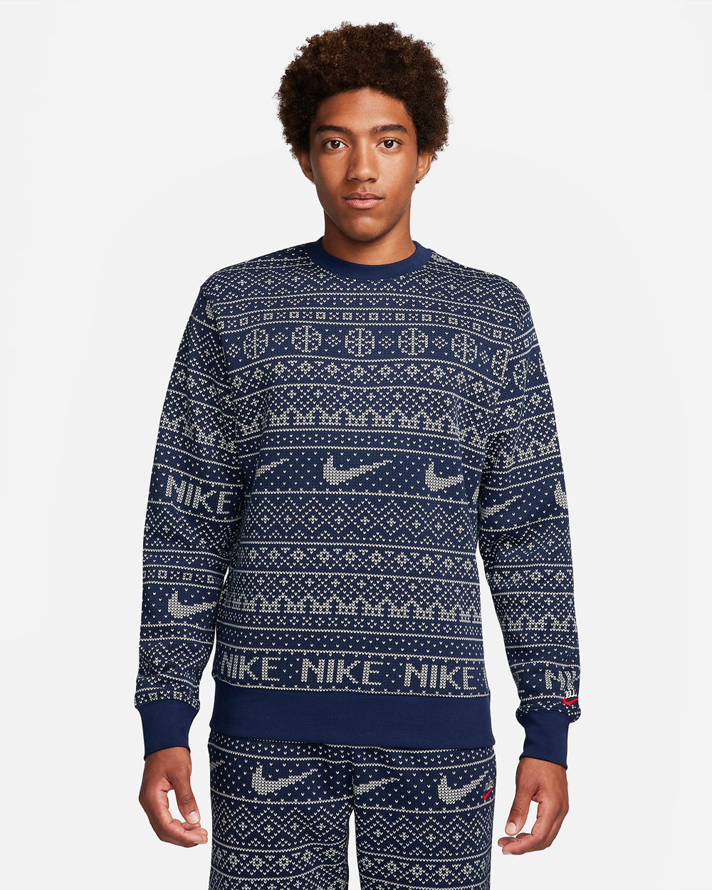 Nike Sportswear Club Fleece Holiday 2023 Sweatshirt Midnight Navy 1