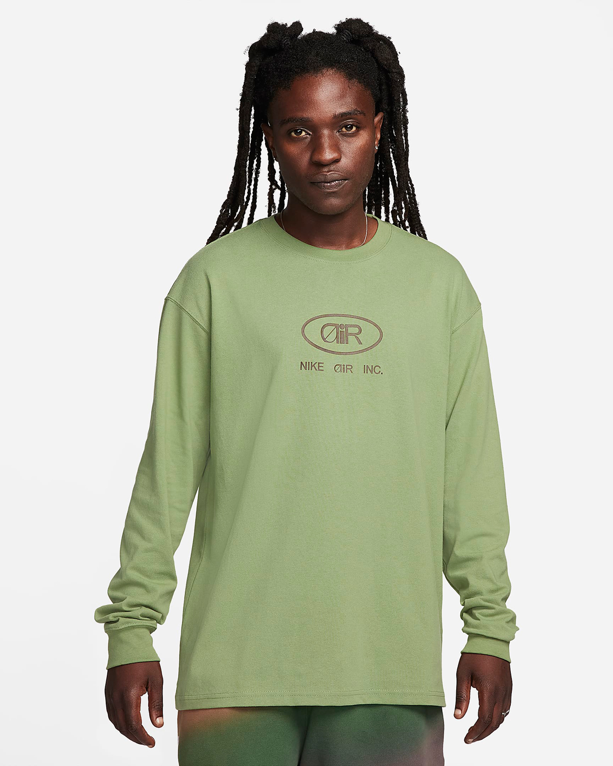 Nike Sportswear Long Sleeve T Shirt Oil Green 1