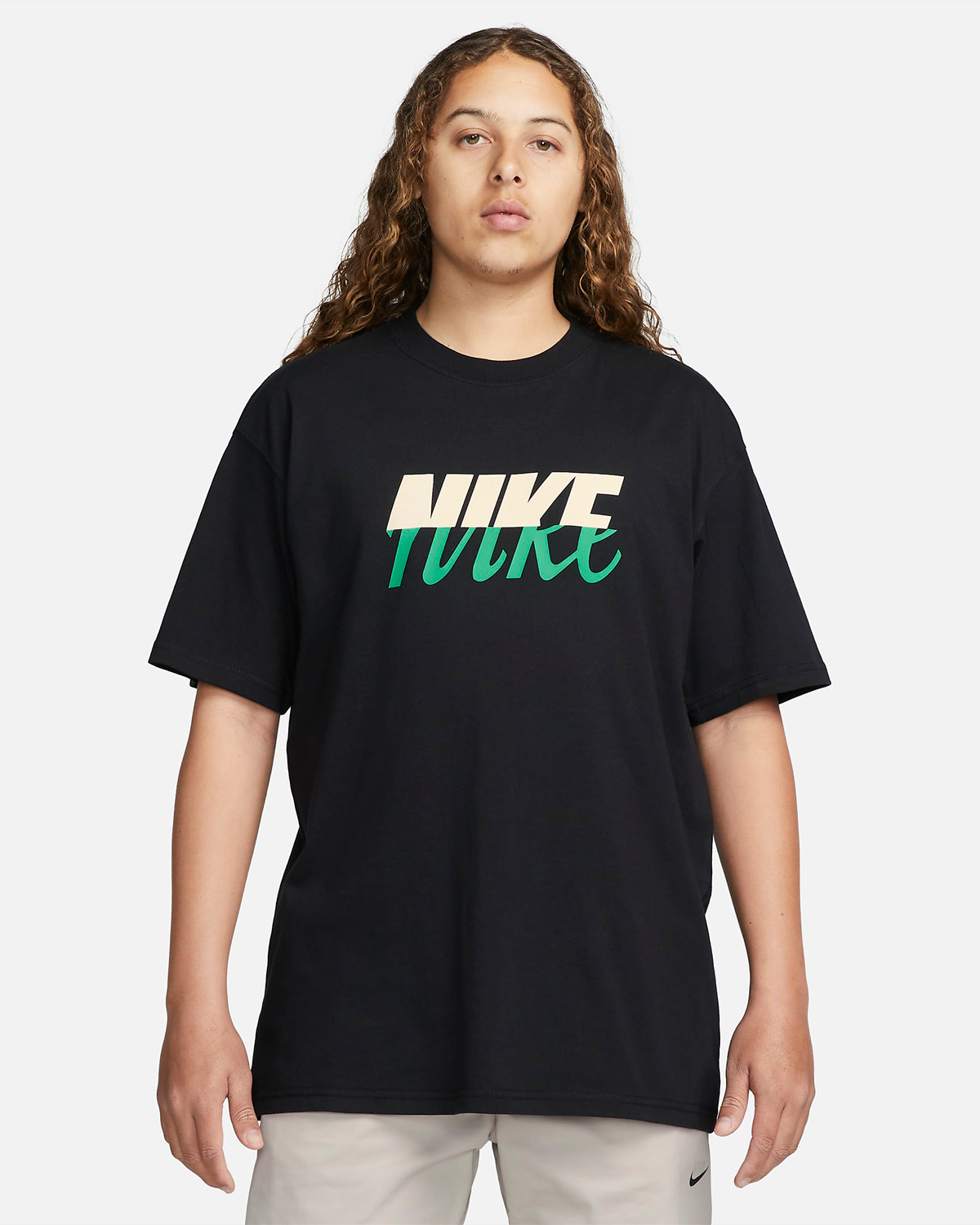 Nike-Sportswear-Split-T-Shirt-Black-Green
