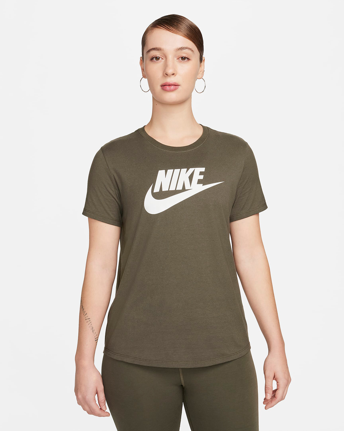 Nike-Sportswear-Womens-T-Shirt-Olive-Cargo-Khaki
