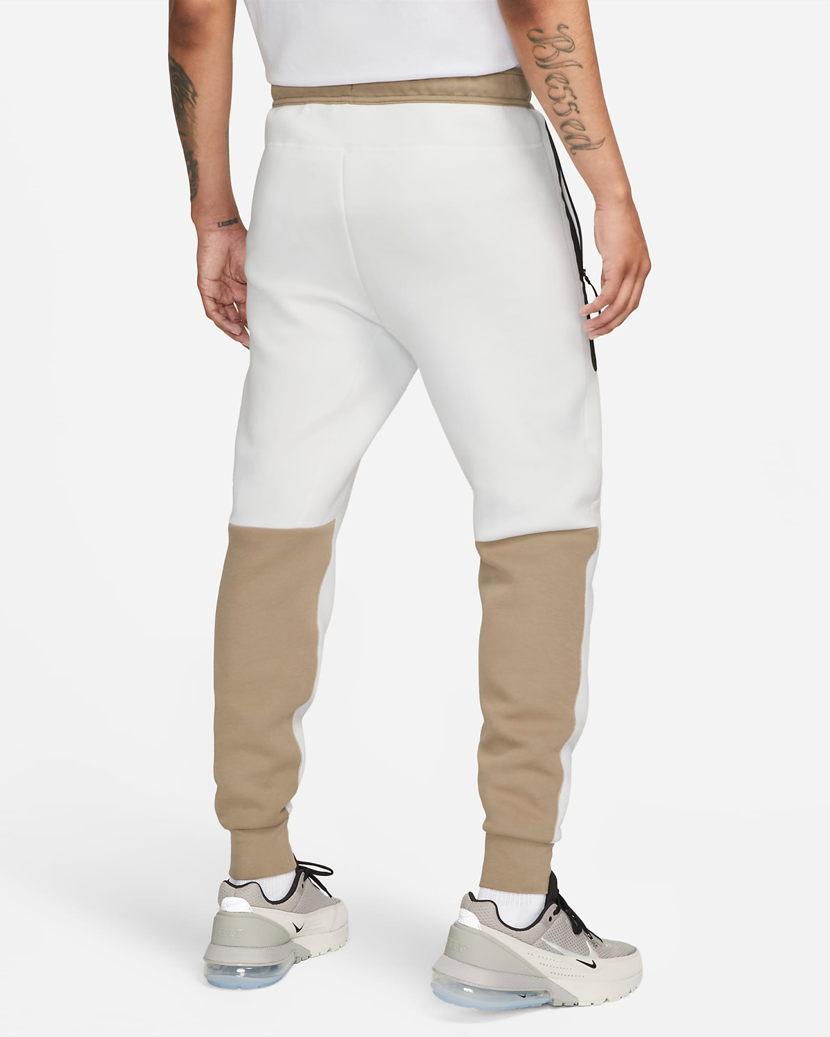 Nike-Tech-Fleece-Joggers-Khaki-White