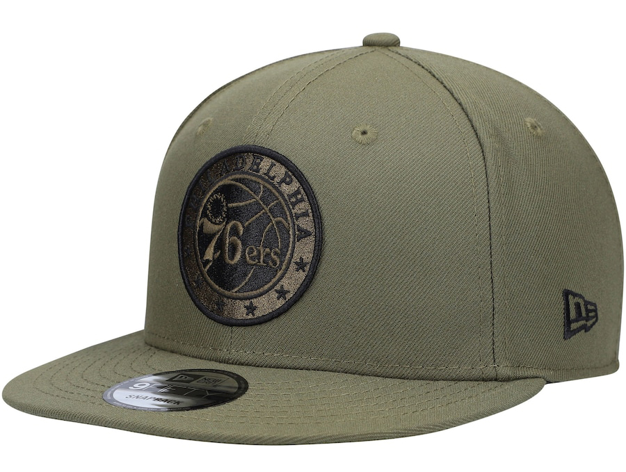 Philadelphia-76ers-New-Era-Olive-Snapback-Hat
