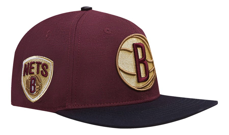 Pro-Standard-Brooklyn-Nets-Burgundy-Gold-Hat
