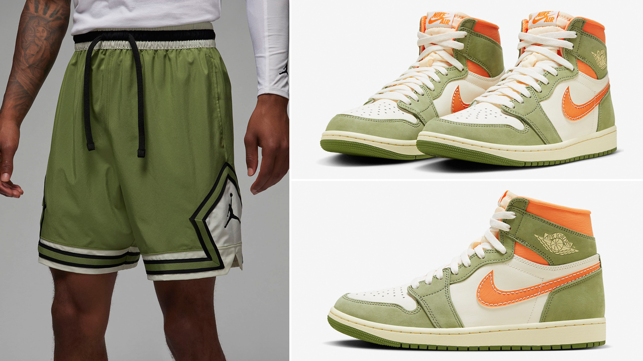 Air-Jordan-1-High-Craft-Celadon-Matching-Shorts-Outfit