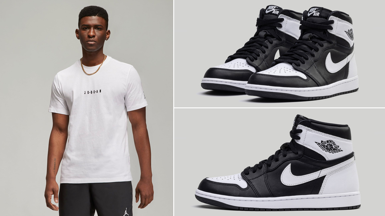 Air-Jordan-1-High-OG-Black-White-Matching-Shirt
