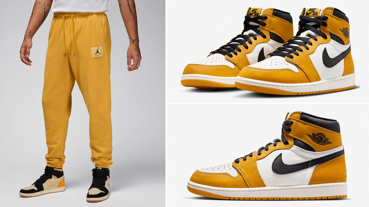 Air-Jordan-1-High-Yellow-Ochre-Pants